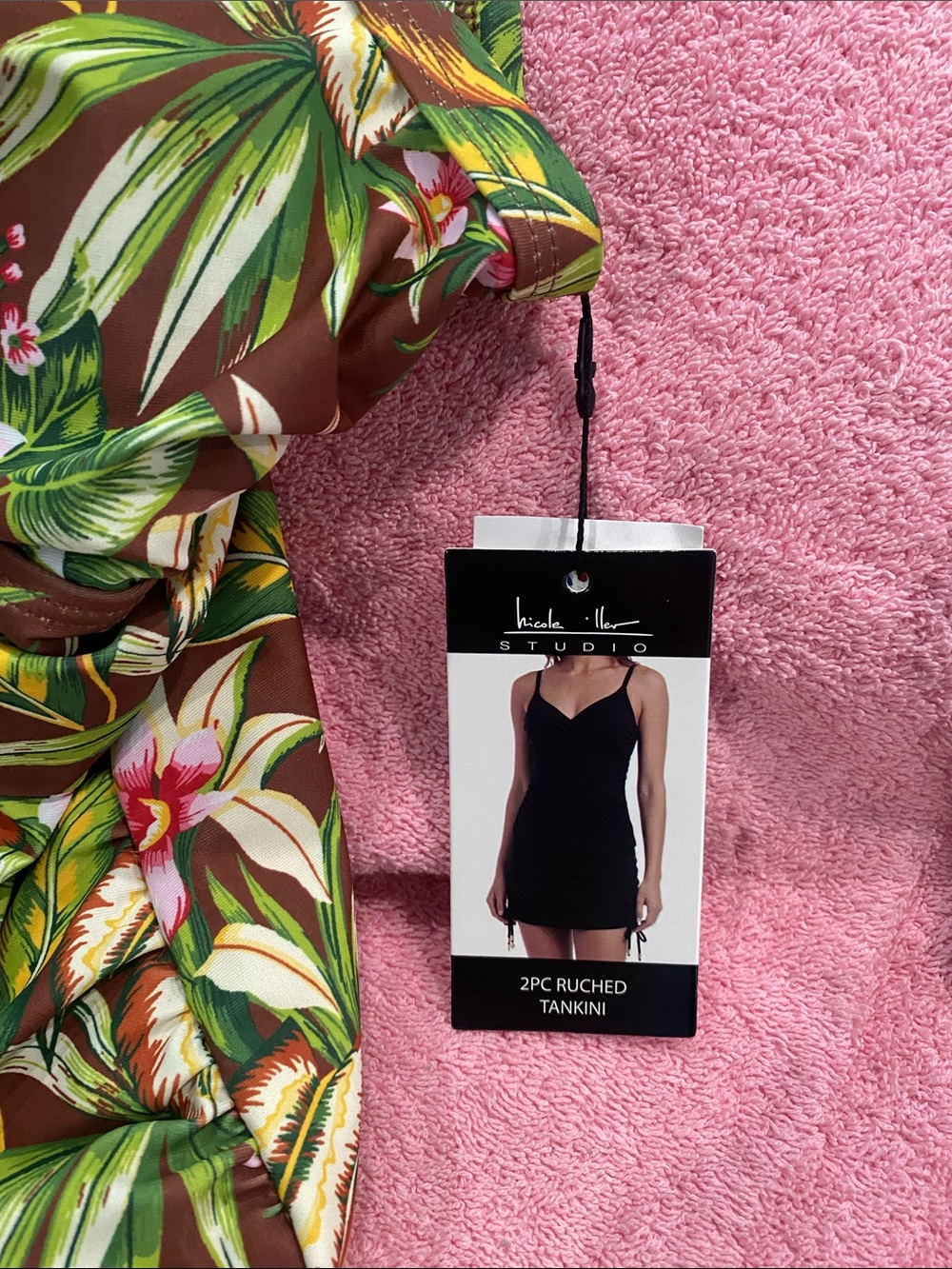 Nicole Miller Ruched Tankini 2 Piece  Swim Suit - Picture 2 of 13